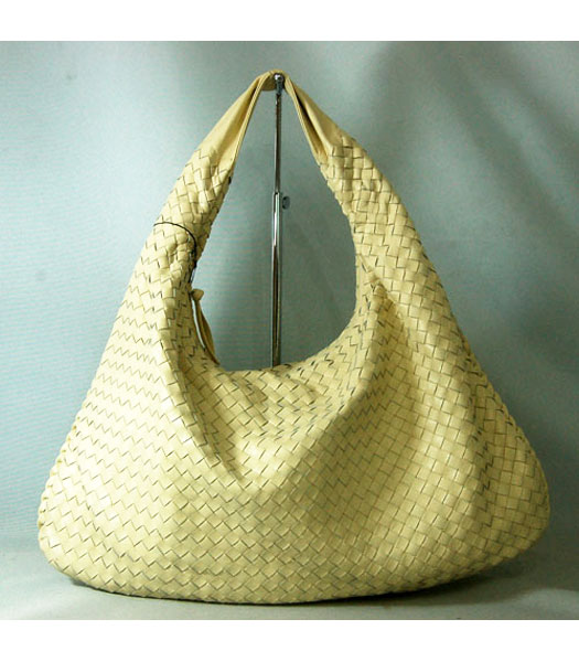 Bottega Veneta Nappa Agnello tessuto Hobo Bag grigio chiaro